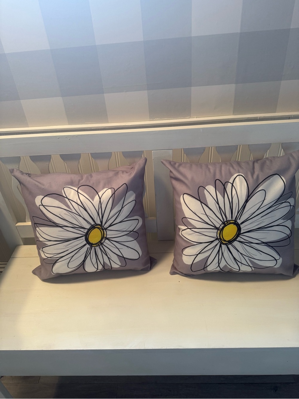 Pair of Daisy Decorative Throw Pillows -Set of 2